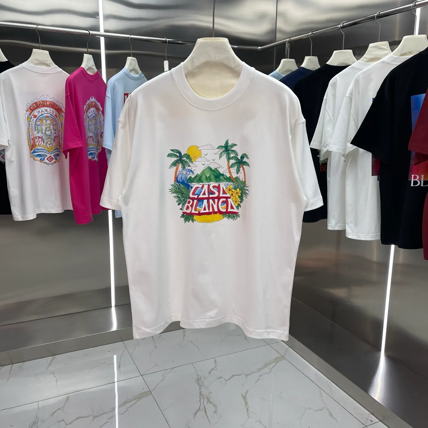 25ss New Arrival Casablanca Classic Series T ～ ， ， 。 ， Classic ， In Stock ！ ：White Black Royal Blue Red Size：S M L XL XXL